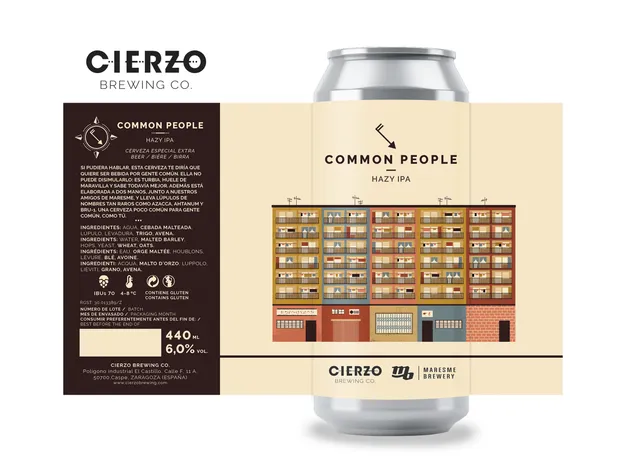 Cierzo Common People IPA birra 12 lattine torbida