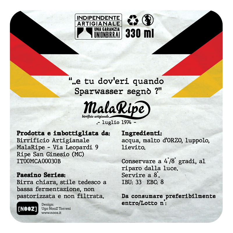 Malaripe Sparwasser birra pils tedesca